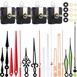 4 Pieces High Torque Long Shaft Movement Movement Mechanism with 6 Different Pairs of Hands Repair Spare Parts (28 mm / 1.1 Inch)