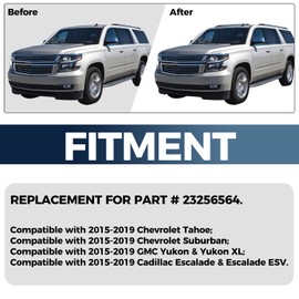 ECOTRIC Roof Rack Cross Bars Compatible with 2015-2020 Chevy Tahoe Suburban Escalade GMC Yukon Luggage Cargo Ladder Crossbars Bike Load Roof Cross Rail Replacement for Part 23256564