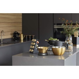 MasterClass MCBRSCOL Stainless Steel Colander, Matte Black/Brass-Effect, 25 cm