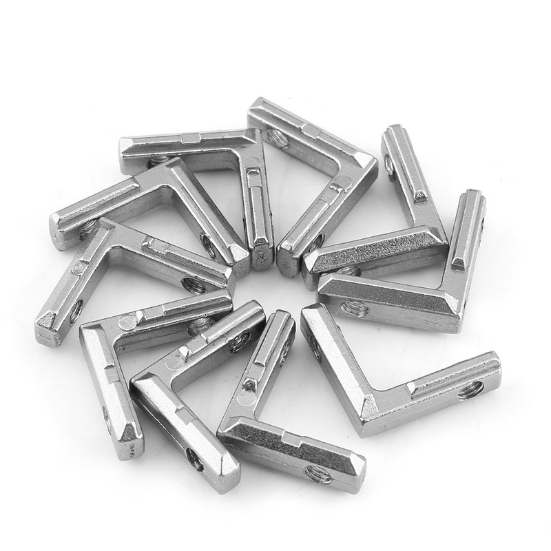 10pcs T Slot Aluminum Profile Carbon Steel L-Shape Brackets 90