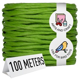 Super Bird Creations SB50022 Colorful Twisted Paper Cord Rope 3/16" Diameter for Crafting & Bird Toys -100 Meters (109 Yards) - (Green)