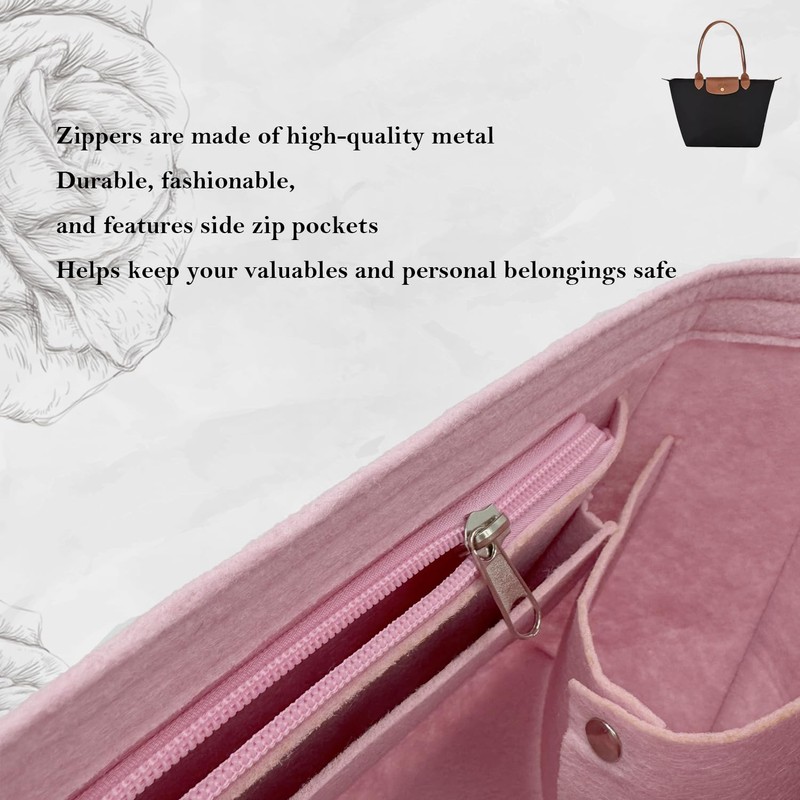 D.DUO Purse Organizer Insert, Bag Organizer for Le Pliage, Handbags