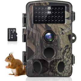 FunKind Wildlife Camera, 50MP 4K Infrared Night Camera Photo Trap Waterproof IP65 Night Vision Up to 25M Motion Activated with SD Card 32GB (HC802A)