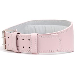Leather Weight Lifting Belt for Women and Girl 4 Inches Padded Lumbar Support Belt for Workout Training with Adjustable Buckle
