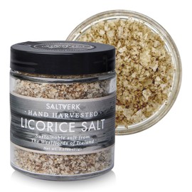 Saltverk Licorice Sea Salt - Gourmet, Icelandic, Hand Harvested and Sustainably Made - 3.17 Oz Jar