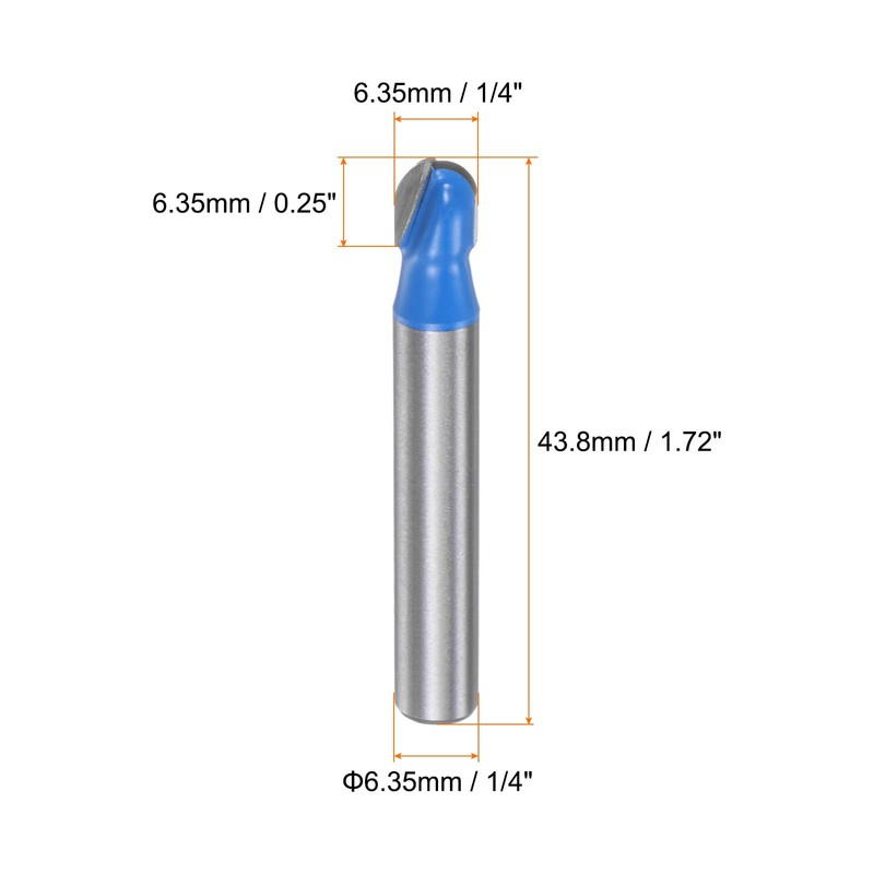 sourcing map 2pcs Router Bit Core Box 1/4 Shank 1/4
