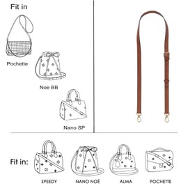 LDKJ Vachetta Leather Adjustable Crossbody Strap for Women's Crossbody Handbags