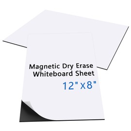 WROUGH Magnetic Whiteboard Contact Paper 12" x 8" Dry Erase White Board Sticker for Wall, 2 Pack Magnetic Wallpaper Magnet Sheets with Adhesive Backing for Refrigerators School Classroom Use