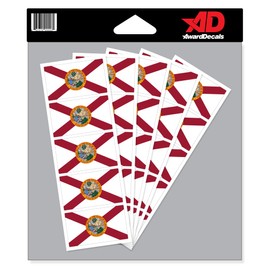 Florida Flag Sticker Decal for Helmets (Football, Baseball, Softball, Hockey, Lacrosse, Etc.) 50 Stickers The Original Award Decals Premium 20mil Thick Helmet Decals Made in The USA Since 1976