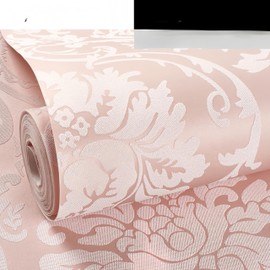 mwpqbd European 3D Wallpaper TV Background Relief Thickened Non-self-Adhesive Non-Woven Wallpaper (Pink)