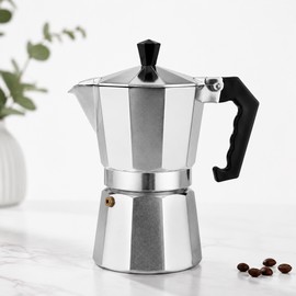 Italian Moka Pot Coffee Maker for Home Brewing – Classic Octagonal Aluminum Espresso Pot for Rich Daily Coffee Moments