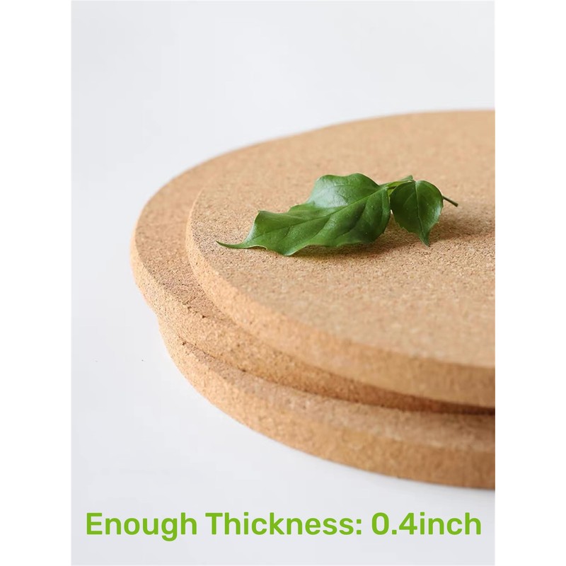 Cork Trivet, 6 Pack Thick Cork Coaster for Hot Dishes