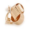 Gold Tone Textured Knot Clip On Earrings - 20mm D