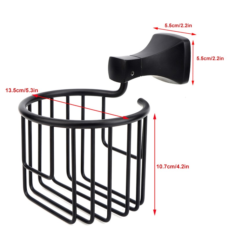 Space Aluminum Wall Mounted Toilet Paper Holder Basket Tissue Organizer
