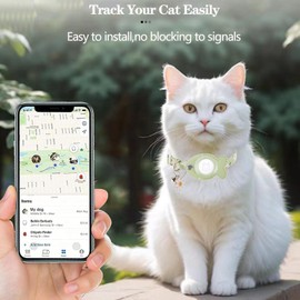 Cat Collar, Breakaway Tracker Kitten Collars Adjustable Buckle, Bells & Flower Pendants for Small Pet (Green)