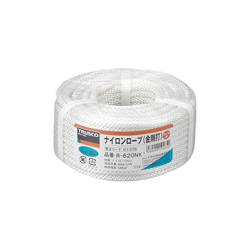 TRUSCO Nylon Rope 6 mm X 20 m 金剛 Run type r620nk