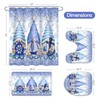 Litabel 4 Pcs Winter Gnomes Shower Curtain Set with Non-Slip