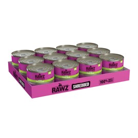 Rawz Natural Premium Shredded Canned Cat Wet Food - Made with Real Meat Ingredients No BPA or Gums - 5.5oz Cans 24 Count (Chicken)
