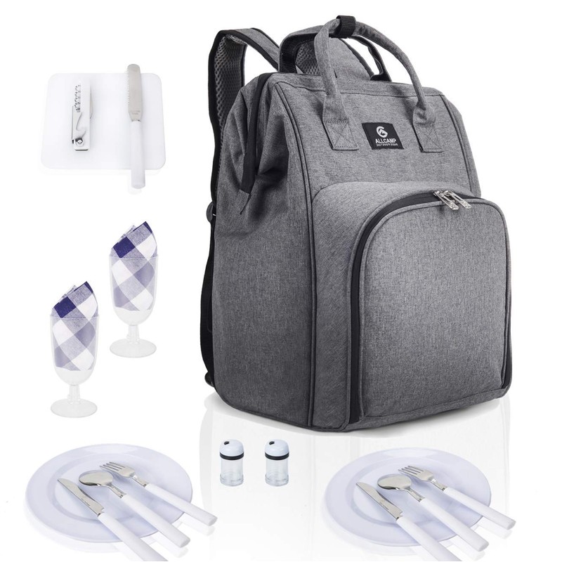 ALLCAMP OUTDOOR GEAR Picnic Backpack for 2 Person W/ Fleece