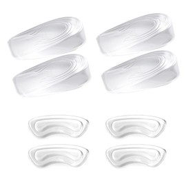 Dryxog 4 Paar Fersensporn Einlagen, Fersenpolster Schuhe, Fersenpolster, Gelkissen Ferse, Silikon Fersenschutz 2cm für Schuhe Damen und Herren zur Linderung von Plantarfasziitis