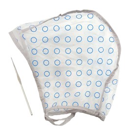 Dochtmütze aus Kunststoff, doppellagig, mit Löchern, 1 Stück + Nadel, verstärkt mit Paspeln, Frontvisier, vielseitig verwendbar, professionell., durchsichtig