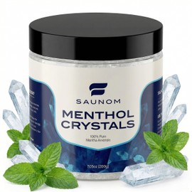 Cristales de mentol para sauna de primera calidad, 7 onzas, cristales de hielo de mentol natural 100% puro para sauna, aromaterapia de enfriamiento pr