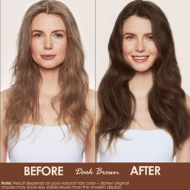 Hair Dye Shampoo 3 in 1, Herbal Hair Color Shampoo for Gray Coverage, Long-Lasting Natural & Vibrant Shades for Women & Men, Easy At-Home Application 16.9 Fl Oz (Dark Brown)