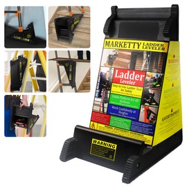 Ladder Leveler, Pitch Hopper, Ladder Stabilizer with Storage, Ladder Levelers for Stairs and Extension Ladders, Easy to Use, Conquer Uneven Ground (Black, Standard Durable Plastic)