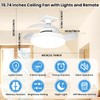 WRYBV Retractable Ceiling Fans with Lights and Remote, 15.74 Inch