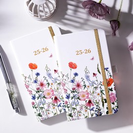 Pocket Calendar 2025-2026 - Pocket Planner 2025-2026 for Purse, Academic Planner 2025-2026 from Jul. 2025 - Jun. 2026, 6.3''×3.8'', Weekly & Monthly Planner with Pen Loop - Floral