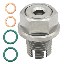 EATAKWARD Oil Drain Plug, Oversize Piggyback Drain Plug (M14.1-1.5x15mm), Stainless Steel Self Tapping Oil Pan Thread Repair Kits with Hex Wrench O Ring Gasket for Car