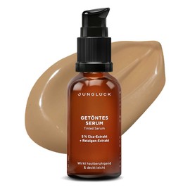 JUNGLÜCK Getöntes Serum Gesicht – Vegan | Pflegende Foundation mit Hyaluron | Gesichtsserum für einen natürlichen No-Make-Up Look mit leichter Deckkraft für einen gleichmäßigen Teint - Hell
