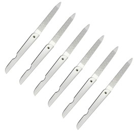 Lurrose 6PCS Folding Nail File Stainless Steel Nail Files with Comfortable Handle Pocket Size Manicure Pedicure Tools for Acrylic Natural Nails