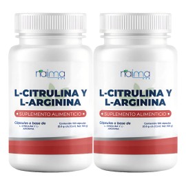 L- Citrulina L- Arginina 500mg500mg Por Porcin 200 Cps Sin Sabor