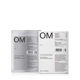 OM - Hyaluronic Acid Masks - Cloth Mask - Pack of 5 - Made in Germany, No Synthetic Dyes, No Animal Testing