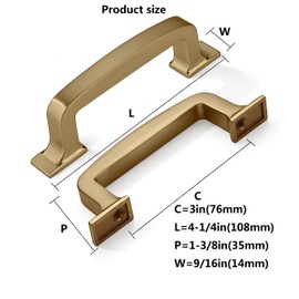 khtumeware 10 Pack 3 Inch Kitchen Cabinet Handles Brushed Brass Cabinet Pulls Brushed Gold Drawer Pulls Kitchen Cabinet Hardware Kitchen Handles for Cabinets Cupboard Handles Drawer Handles