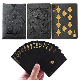IKOPFLN Black Rose Plastic Poker Cards Plastic Waterproof Playing Cards - 1 Deck of Playing Cards Plastic, bronze