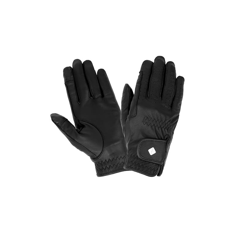 LeMieux Unisex Classic Leather Riding Gloves in Black - Breathable