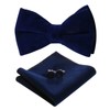 HOULIFE Men's Pre-tied Bowties Velvet Solid Color Adjustable Bow Tie