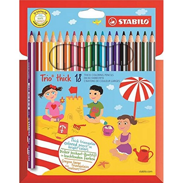 Triangular Colouring Pencil - STABILO Trio thick - Pack of