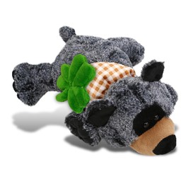 DolliBu Super Soft Lying Black Bear Stuffed Animal with Green Plush Shamrock, Cute Green Shamrock Plus, Fun St Patricks Day Stuffed Animal Bear, Good Luck St Patricks Day Toys for Kids, Baby - 9 Inch