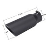 LCGP 3" Inlet Black Exhaust Tip,3" x 4" x 12"
