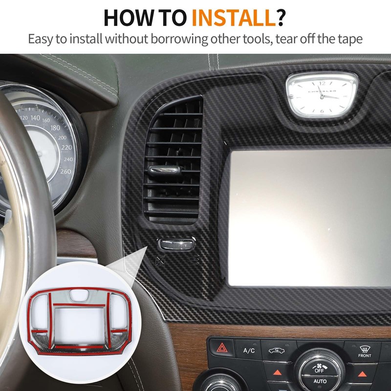 RT-TCZ for Chrysler 300C Dash Navigation Panel Trim Cover Compatible