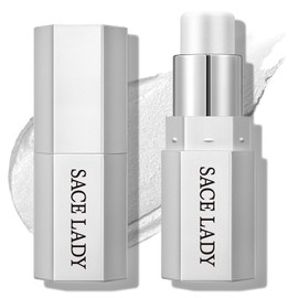 SACE LADY Highlighter Makeup Stick, Cream Glow Shimmer for a Radiant Finish, Easy to Blend & Long-Lasting Highlight Make Up for Face Eyes Lips (01 Pearl Glow, 1pc)