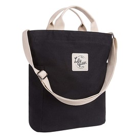 Lily queen Women Crossbody Canvas Tote Casual Shoulder Purse Bag Durable (Black)
