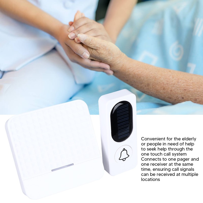 Wireless Doorbell White Self Power 20 to 80dB Adjustable Volume