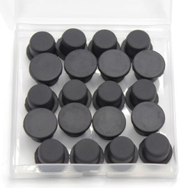 BOPOREAE 20 Pcs 14.1 mm Silicone Rubber Plug for 13.5-14 mm/ 1/2-9/16 in Round Holes, Waterproof T Type Rubber Stoppers, Soft Flexible Bottle Seal Tube Pipe End Cap Inserts Bathtub Jet Cover, Black
