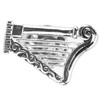 Harp Brooch Stylish Innovative Silver Glossy Finish Musical Instrument Brooch