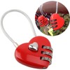 Red Heart Shape Padlock Mini 3 Digit Code Lock with