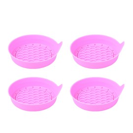 Tioollev 4PCS Car Cup Holder Coaster, Silicone Non-Slip Vehicle Cup Holder Insert Pads, Automotive Interior Insulation Drink Cup Mats Decor Accessories, Universal for SUV, Sedan, Truck (Pink)
